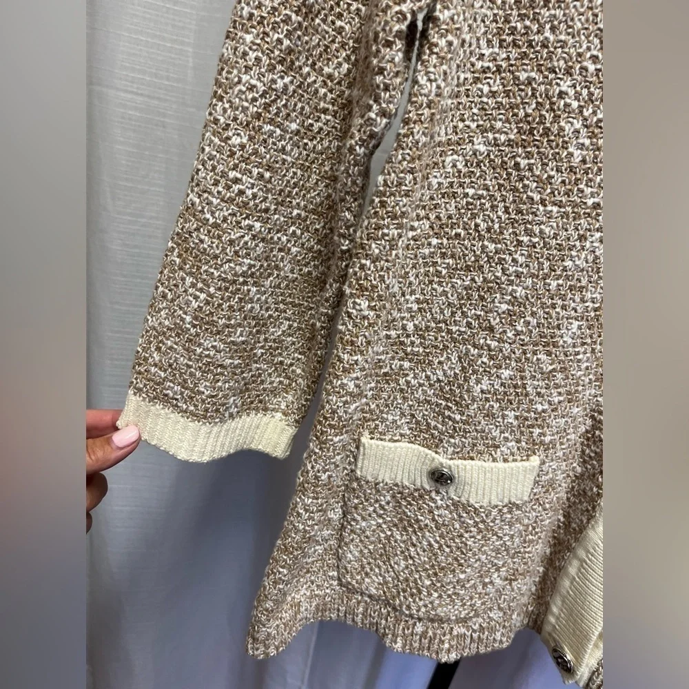 J.Jill Wearever Contrast-Trimmed Sweater-Jacket NWT | size medium